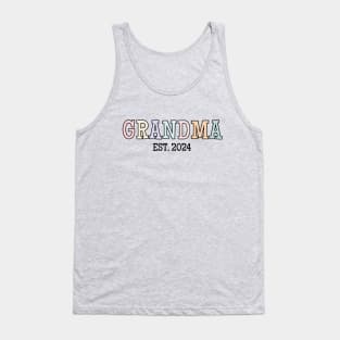 Grandma Est 2024, New Grandmother, Grandma Reveal Tank Top